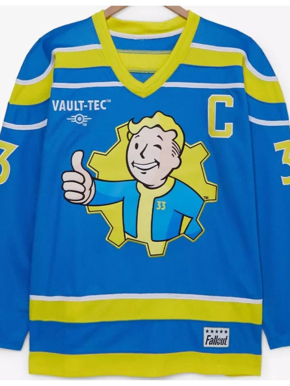 Boxlunch Exclusive Fallout Vault Boy Hockey Jersey Unisex XS NWT